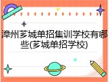 漳州芗城单招集训学校有哪些(芗城单招学校)
