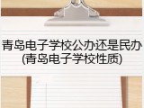 青岛电子学校公办还是民办(青岛电子学校性质)