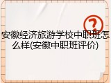 安徽经济旅游学校中职班怎么样(安徽中职班评价)