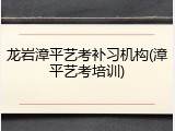 龙岩漳平艺考补习机构(漳平艺考培训)