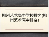 柳州艺术高中学校排名(柳州艺术高中排名)