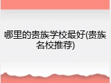 哪里的贵族学校最好(贵族名校推荐)