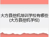 大方县挖机培训学校有哪些(大方县挖机学校)