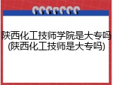 陕西化工技师学院是大专吗(陕西化工技师是大专吗)