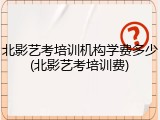 北影艺考培训机构学费多少(北影艺考培训费)