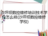 沙坪坝数控维修培训技术学校怎么样(沙坪坝数控维修学校)