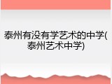 泰州有没有学艺术的中学(泰州艺术中学)