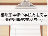 郴州职中哪个学校有电商专业(郴州职校电商专业)
