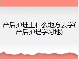产后护理上什么地方去学(产后护理学习地)