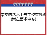 崇左的艺术中专学校有哪些(崇左艺术中专)