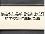 楚雄永仁县单招培训比较好的学校(永仁单招培训)