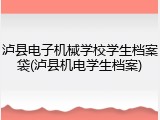 泸县电子机械学校学生档案袋(泸县机电学生档案)
