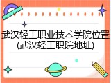 武汉轻工职业技术学院位置(武汉轻工职院地址)