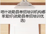 喀什疏勒县单招培训机构哪家最好(疏勒县单招培训优选)