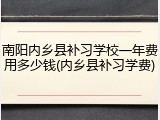 南阳内乡县补习学校一年费用多少钱(内乡县补习学费)