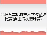 合肥汽车机械技术学校篮球比赛(合肥汽校篮球赛)