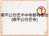 南平公办艺术中专都有哪些(南平公办艺专)