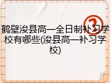 鹤壁浚县高一全日制补习学校有哪些(浚县高一补习学校)