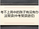考不上高中的孩子有没有办法复读(中考复读途径)