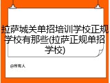 拉萨城关单招培训学校正规学校有那些(拉萨正规单招学校)
