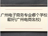 广州电子商务专业哪个学校最好(广州电商名校)