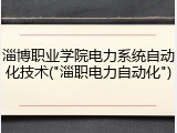 淄博职业学院电力系统自动化技术("淄职电力自动化")