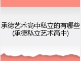 承德艺术高中私立的有哪些(承德私立艺术高中)