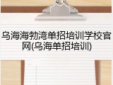 乌海海勃湾单招培训学校官网(乌海单招培训)