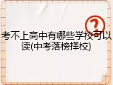 考不上高中有哪些学校可以读(中考落榜择校)