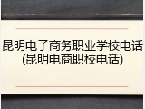 昆明电子商务职业学校电话(昆明电商职校电话)
