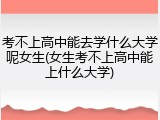 考不上高中能去学什么大学呢女生(女生考不上高中能上什么大学)