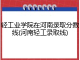 轻工业学院在河南录取分数线(河南轻工录取线)
