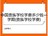 中国贵族学校学费多少钱一学期(贵族学校学费)