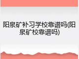 阳泉矿补习学校靠谱吗(阳泉矿校靠谱吗)