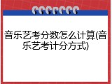 音乐艺考分数怎么计算(音乐艺考计分方式)