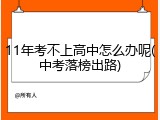 11年考不上高中怎么办呢(中考落榜出路)
