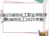 2025潍坊化工职业学院学费(潍坊化工2025学费)