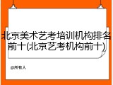 北京美术艺考培训机构排名前十(北京艺考机构前十)