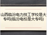 山西临汾电力技工学校是大专吗(临汾电校是大专吗)