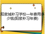 阳泉城补习学校一年费用多少钱(阳泉补习年费)