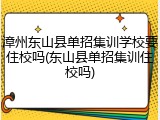 漳州东山县单招集训学校要住校吗(东山县单招集训住校吗)