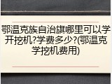 鄂温克族自治旗哪里可以学开挖机?学费多少?(鄂温克学挖机费用)