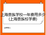 上海贵族学校一年费用多少(上海贵族校学费)