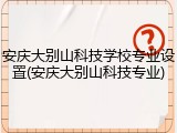 安庆大别山科技学校专业设置(安庆大别山科技专业)
