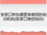 张家口桥东哪里有单招的培训机构(张家口单招培训)