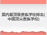 国内最顶级贵族学校排名(中国顶尖贵族学校)