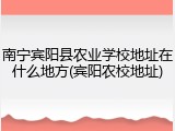 南宁宾阳县农业学校地址在什么地方(宾阳农校地址)