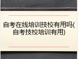 自考在线培训技校有用吗(自考技校培训有用)