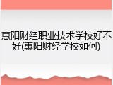 惠阳财经职业技术学校好不好(惠阳财经学校如何)