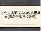 青岛贵族学校排名收费标准表(青岛贵族学校收费)